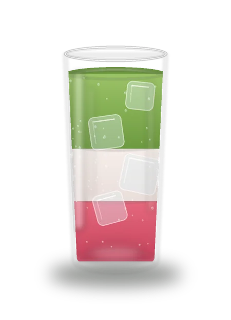 Strawberry Matcha: rosa Erdbeerschicht, Milch und Matcha